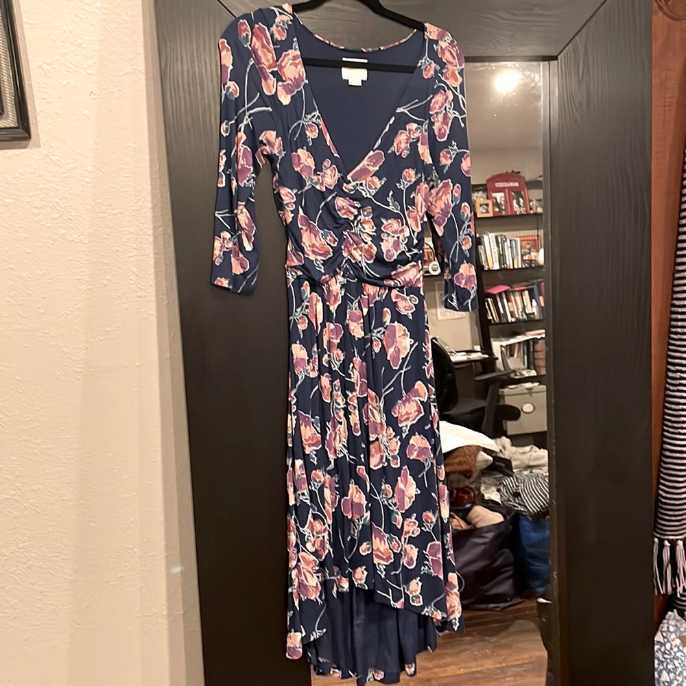 Blue floral Maeve for Anthropologie dress size M